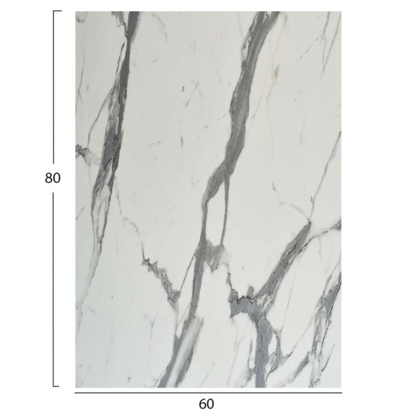 ΕΠΙΦΑΝΕΙΑ ΤΡΑΠΕΖΙΟΥ HPL ΟΡΘΟΓΩΝΙΑ HM6350.31 ΛΕΥΚΟ ΜΑΡΜΑΡΟ 60x80εκ. - Image 2