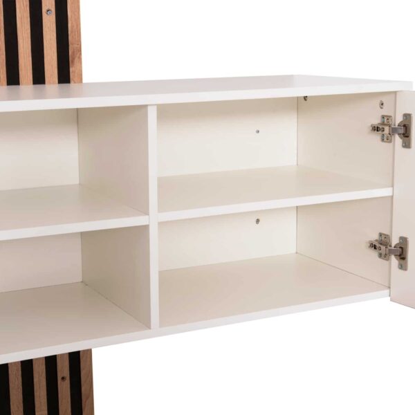 ΕΠΙΠΛΟ ΕΙΣΟΔΟΥ ΜΕ ΚΑΘΡΕΠΤΗ MYLES HM18080.01 ΜΕΛΑΜΙΝΗ ΣΟΝΑΜΑ-ΛΕΥΚΟ 100x37x200Υεκ - Image 5