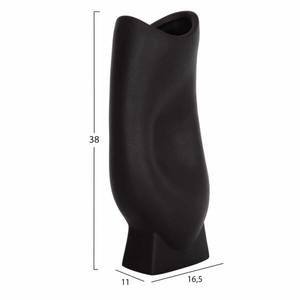 ΕΠΙΤΡΑΠΕΖΙΟ ΚΕΡΑΜΙΚΟ ΔΙΑΚΟΣΜΗΤΙΚΟ ΣΕΙΡΑ GLAΖΕ HM4609.02 ΜΑΥΡΟ ΜΑΤ 16.5x11x38Υεκ - Image 2