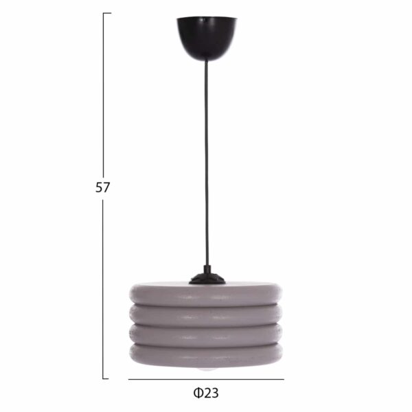 ΦΩΤΙΣΤΙΚΟ ΟΡΟΦΗΣ ΚΡΕΜΑΣΤΟ ΑΠΟ ΞΥΛΟ ΓΚΡΙ HM7655.04 Φ23x57 εκ. - Image 2