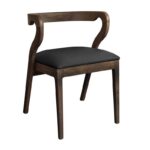 FRANKY Καρέκλα Τραπεζαρίας, Απόχρωση Καρυδί, Pu Μαύρο 50x52x71cm