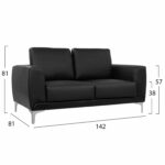 ΚΑΝΑΠΕΣ 2ΘΕΣΙΟΣ KΕΝΖΙΕ HM3121.21 ΜΕ ΜΑΥΡΟ PU 142x81x81 εκ. - Image 2