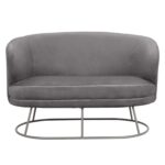 ΚΑΝΑΠΕΣ 2ΘΕΣΙΟΣ ARIEN HM8492.01 ΑΠΟ ΒΕΛΟΥΔΟ ΓΚΡΙ ΜΕ ΑΣΗΜΙ ΒΑΣΗ 125Χ80Χ84Υ εκ. - Image 3