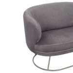 ΚΑΝΑΠΕΣ 2ΘΕΣΙΟΣ ARIEN HM8492.01 ΑΠΟ ΒΕΛΟΥΔΟ ΓΚΡΙ ΜΕ ΑΣΗΜΙ ΒΑΣΗ 125Χ80Χ84Υ εκ. - Image 5