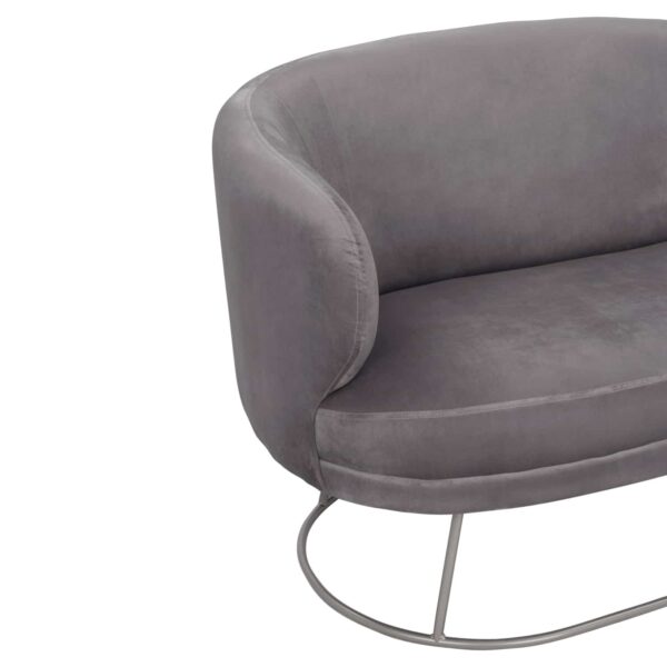 ΚΑΝΑΠΕΣ 2ΘΕΣΙΟΣ ARIEN HM8492.01 ΑΠΟ ΒΕΛΟΥΔΟ ΓΚΡΙ ΜΕ ΑΣΗΜΙ ΒΑΣΗ 125Χ80Χ84Υ εκ. - Image 5