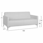 ΚΑΝΑΠΕΣ 3ΘΕΣΙΟΣ NELLIE HM3159.32 ΜΕ ΛΕΥΚΟ PU 163x71x71Υ εκ. - Image 2