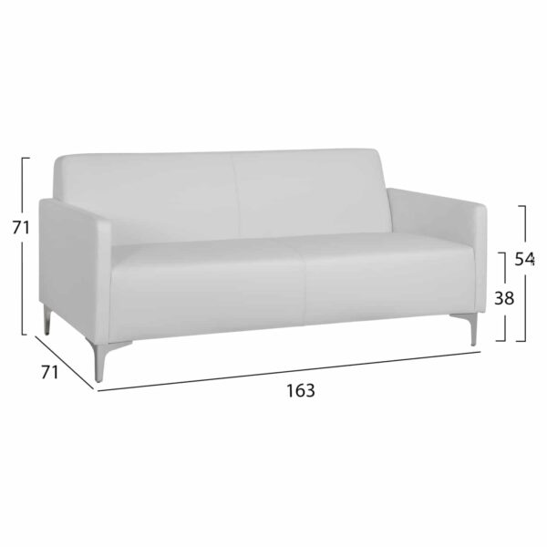 ΚΑΝΑΠΕΣ 3ΘΕΣΙΟΣ NELLIE HM3159.32 ΜΕ ΛΕΥΚΟ PU 163x71x71Υ εκ. - Image 2