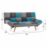 ΚΑΝΑΠΕΣ ΚΡΕΒΑΤΙ MULTICOLOR 3ΘΕΣΙΟΣ HM3167.11 182Χ80Χ88Υ εκ. - Image 2
