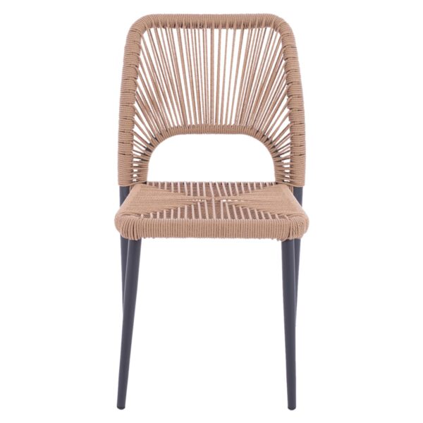 ΚΑΡΕΚΛΑ ΑΛΟΥΜΙΝΙΟΥ ΓΚΡΙ ΜΕ P.E.TWIST RATTAN ΜΠΕΖ HM5770.02 45x63x82Υ εκ. - Image 3