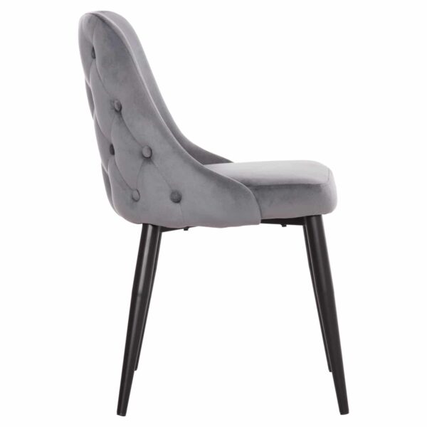 ΚΑΡΕΚΛΑ SERENITY HM8527.11 ΒΕΛΟΥΔΟ ΓΚΡΙ ΜΕ ΜΑΥΡΑ ΜΕΤΑΛΛΙΚΑ ΠΟΔΙΑ 51x54x83,5Υεκ. - Image 4
