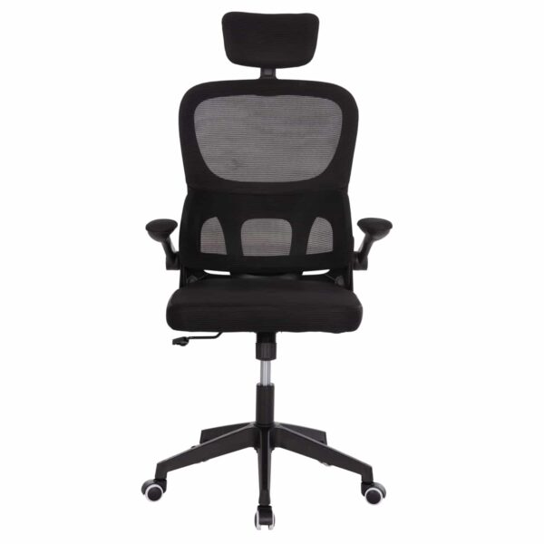 ΚΑΡΕΚΛΑ ΓΡΑΦΕΙΟΥ BASTON HM18236.01 ΜΑΥΡΟ MESH & PP ΣΚΕΛΕΤΟΣ 64x60x117-127Υεκ. - Image 3