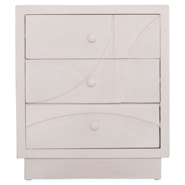 ΚΟΜΟΔΙΝΟ ΣΕΙΡΑ SANTORINI HM18047 MDF ΣΕ ΥΠΟΛΕΥΚΟ ΧΡΩΜΑ-3 ΣΥΡΤΑΡIA 48x38x55,5Υεκ. - Image 3