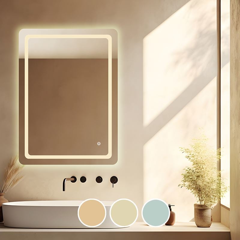 led-6-kathreptis-toichou-fotizomenos-afis-me-3-epiloges-enallagis-chromaton-enlarge LED-6 Καθρέπτης Τοίχου - Φωτιζόμενος - Αφής, με 3 επιλογές εναλλαγής χρωμάτων 60x80cm - Image 1