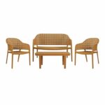 MALAGA Set Σαλόνι Κήπου PP-UV Κροκί: Καναπές + 2 Πολυθρόνες + Τραπεζάκι Τραπεζάκι+Καναπέ+2 Πολυθρόνες