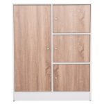 ΝΤΟΥΛΑΠΙ ΜΕ 4 ΑΠΟΘ.ΧΩΡΟΥΣ MATIN HM2479.01 SONAMA OAK-ΛΕΥΚΗ ΜΕΛΑΜΙΝΗ 80x39,5x99,5Υεκ - Image 3