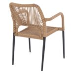 ΠΟΛΥΘΡΟΝΑ ΑΛΟΥΜΙΝΙΟΥ NOJO HM5771.02 ΓΚΡΙ ΜΕ P.E.TWIST RATTAN ΜΠΕΖ 55x63x82Y εκ. - Image 5