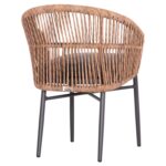 ΠΟΛΥΘΡΟΝΑ ΑΛΟΥΜΙΝΙΟΥ ORIN HM6265.01 ΣΚΟΥΡΟ ΓΚΡΙ- P.E.RATTAN ΣΕ ΦΥΣΙΚΟ 58x61x75Υεκ. - Image 5