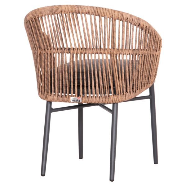 ΠΟΛΥΘΡΟΝΑ ΑΛΟΥΜΙΝΙΟΥ ORIN HM6265.01 ΣΚΟΥΡΟ ΓΚΡΙ- P.E.RATTAN ΣΕ ΦΥΣΙΚΟ 58x61x75Υεκ. - Image 5