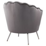 ΠΟΛΥΘΡΟΝΑ COQUILLE ΑΠΟ ΓΚΡΙ ΒΕΛΟΥΔΟ ΜΕ ΑΣΗΜΙ ΒΑΣΗ 80x78x85Υ εκ.HM8493.01 - Image 5