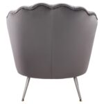 ΠΟΛΥΘΡΟΝΑ COQUILLE ΑΠΟ ΓΚΡΙ ΒΕΛΟΥΔΟ ΜΕ ΑΣΗΜΙ ΒΑΣΗ 80x78x85Υ εκ.HM8493.01 - Image 6