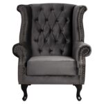 ΠΟΛΥΘΡΟΝΑ-ΜΠΕΡΖΕΡΑ ΓΚΡΙ ΒΕΛΟΥΔΟ T.CHESTERFIELD POLINA 83x75x107Yεκ.HM0053.10 - Image 3