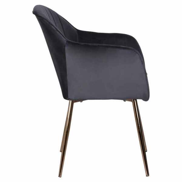 ΠΟΛΥΘΡΟΝΑΚΙ SAWYER ΒΕΛΟΥΔΟ ΓΚΡΙ ΜΕ ΧΡΥΣΑ ΠΟΔΙΑ HM8523.01 55Χ60Χ83Υ εκ. - Image 3