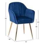 ΠΟΛΥΘΡΟΝΑΚΙ SAWYER ΒΕΛΟΥΔΟ ΜΠΛΕ ΜΕ ΧΡΥΣΑ ΠΟΔΙΑ HM8523.08 55Χ60Χ83Υ εκ. - Image 2