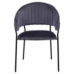 ΠΟΛΥΘΡΟΝΑΚΙ THEODORE HM8520.01 ΑΠΟ ΒΕΛΟΥΔΟ ΓΚΡΙ ΜΕ ΜΕΤΑΛΛΙΚΟ ΣΚΕΛΕΤΟ 55x50x82Υ εκ. - Image 3