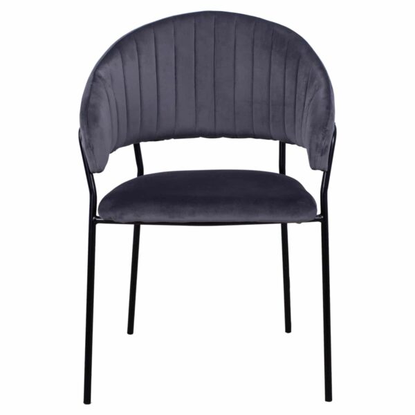 ΠΟΛΥΘΡΟΝΑΚΙ THEODORE HM8520.01 ΑΠΟ ΒΕΛΟΥΔΟ ΓΚΡΙ ΜΕ ΜΕΤΑΛΛΙΚΟ ΣΚΕΛΕΤΟ 55x50x82Υ εκ. - Image 3