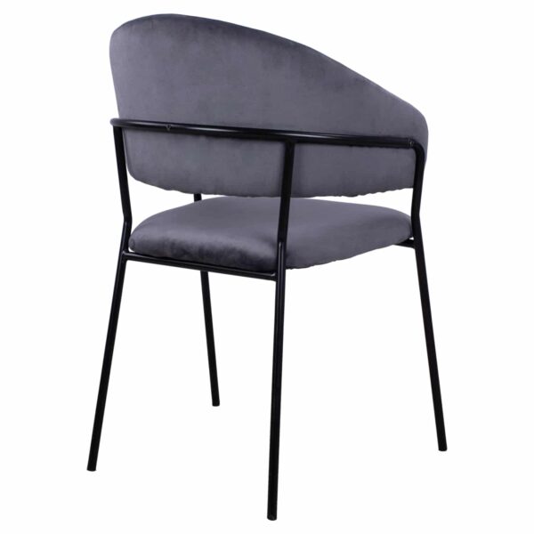 ΠΟΛΥΘΡΟΝΑΚΙ THEODORE HM8520.01 ΑΠΟ ΒΕΛΟΥΔΟ ΓΚΡΙ ΜΕ ΜΕΤΑΛΛΙΚΟ ΣΚΕΛΕΤΟ 55x50x82Υ εκ. - Image 5