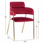 ΠΟΛΥΘΡΟΝΑΚΙ KELSO HM8521.06 ΒΕΛΟΥΔΟ ΜΠΟΡΝΤΩ & ΕΠΙΧΡΥΣΟ ΠΟΔΙ 52,5x52x80Υ εκ. - Image 2