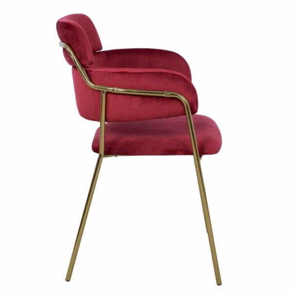 ΠΟΛΥΘΡΟΝΑΚΙ KELSO HM8521.06 ΒΕΛΟΥΔΟ ΜΠΟΡΝΤΩ & ΕΠΙΧΡΥΣΟ ΠΟΔΙ 52,5x52x80Υ εκ. - Image 4