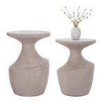 ΣΕΤ ΒΟΗΘΗΤΙΚΑ ΤΡΑΠΕΖΙΑ REBON 2ΤΜΧ HM21137.03 FIBER CEMENT ΣΕ ΓΚΡΙ--Φ40εκ & Φ27,5εκ