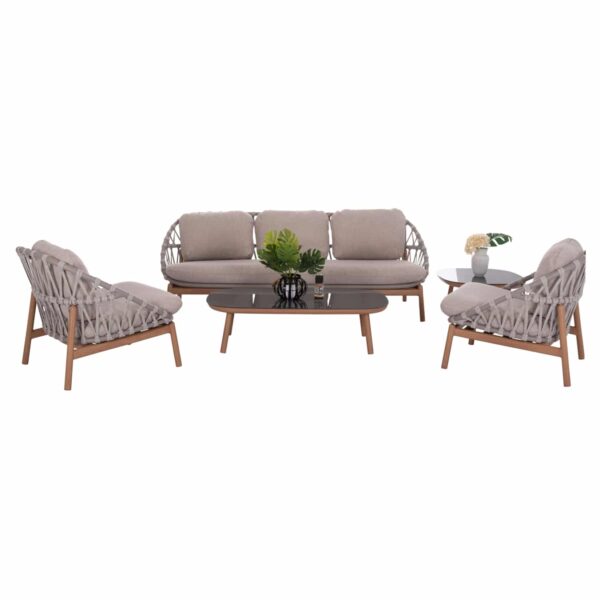 ΣΕΤ ΣΑΛΟΝΙ ΕΞ.ΧΩΡΟΥ 5ΤΜΧ KROM HM6360.02 ΑΛΟΥΜΙΝΙΟ--ΣΧΟΙΝΙ STRAP--3D PRINTED ΓΥΑΛΙ - Image 2