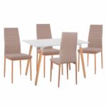 ΣΕΤ ΤΡΑΠΕΖΑΡΙΑΣ 5ΤΜΧ MINIMAL HM11767 ΛΕΥΚΟ MDF-ΜΠΕΖ ΥΦΑΣΜΑ