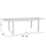 ΣΕΤ ΤΡΑΠΕΖΑΡΙΑΣ ΕΞ.ΧΩΡΟΥ 7ΤΜΧ KRUM HM21146 ΛΕΥΚΟ ΑΛΟΥΜΙΝΙΟ - Image 3