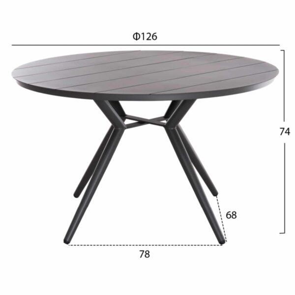 ΣΕΤ ΤΡΑΠΕΖΑΡΙΑΣ ΕΞΩΤ. ΧΩΡΟΥ 5ΤΜΧ BERG HM21134 ΣΚΟΥΡΟ ΓΚΡΙ ΑΛΟΥΜΙΝΙΟ--P.E.RATTAN - Image 2