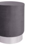 ΣΚΑΜΠΟ LEVY ΓΚΡΙ ΒΕΛΟΥΔΟ ΜΕ ΑΣΗΜΕΝΙΑ ΒΑΣΗ HM8408.01 Φ35x43Υ εκ. - Image 3