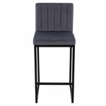 ΣΚΑΜΠΟ ΜΕΣΑΙΟΥ ΥΨΟΥΣ PIPER ΒΕΛΟΥΔΟ ΓΚΡΙ & ΜΑΥΡΟ ΜΕΤΑΛΛΙΚΟ ΣΚΕΛΕΤΟ HM8525.01 40x49x96Υ εκ. - Image 3