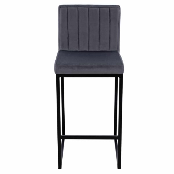 ΣΚΑΜΠΟ ΜΕΣΑΙΟΥ ΥΨΟΥΣ PIPER ΒΕΛΟΥΔΟ ΓΚΡΙ & ΜΑΥΡΟ ΜΕΤΑΛΛΙΚΟ ΣΚΕΛΕΤΟ HM8525.01 40x49x96Υ εκ. - Image 3