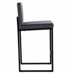 ΣΚΑΜΠΟ ΜΕΣΑΙΟΥ ΥΨΟΥΣ PIPER ΒΕΛΟΥΔΟ ΓΚΡΙ & ΜΑΥΡΟ ΜΕΤΑΛΛΙΚΟ ΣΚΕΛΕΤΟ HM8525.01 40x49x96Υ εκ. - Image 4