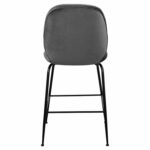 ΣΚΑΜΠΟ ΜΕΣΑΙΟΥ ΥΨΟΥΣ NORA HM8524.01 ΒΕΛΟΥΔΟ ΓΚΡΙ & ΜΑΥΡΟ ΜΕΤΑΛΛΙΚΟ ΣΚΕΛΕΤΟ 48x61x103Υ εκ. - Image 6