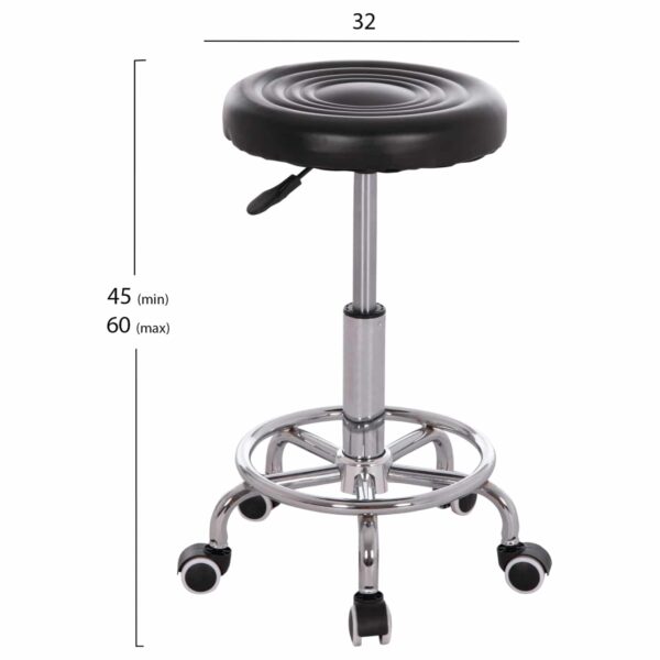ΣΚΑΜΠΟ ΠΕΡΙΣΤΡΕΦΟΜΕΝΟ ΣΧΕΔΙΑΣΤΗΡΙΟΥ IRIS HM212.21 ΜΑΥΡΟ PU HOMEMARKT Φ32x45-60Υεκ. - Image 2