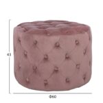 ΣΚΑΜΠΟ KASSIE  ΣΑΠΙΟ ΜΗΛΟ ΒΕΛΟΥΔΟ ΤΥΠΟΥ CHESTERFIELD HM8406.02 Φ60x43Υ εκ. - Image 2