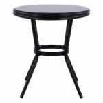 ΤΡΑΠΕΖΙ ΑΛΟΥΜΙΝΙΟΥ MOSES Φ70 BAMBOO LOOK HM5532.02 ΜΑΥΡΟ ΜΕ ΓΥΑΛΙ Φ70X76 εκ - Image 3