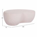 ΤΡΑΠΕΖΙ ΣΑΛΟΝΙΟΥ GERSON HM18151.02S FIBER CEMENT ΣΕ ΛΕΥΚΟ--104x72x40Υεκ. - Image 2