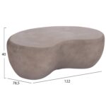 ΤΡΑΠΕΖΙ ΣΑΛΟΝΙΟΥ GERSON HM18151.03L FIBER CEMENT ΣΕ ΓΚΡΙ--122x78,5x40Υεκ. - Image 2