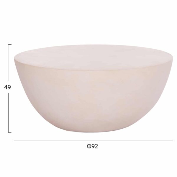 ΤΡΑΠΕΖΙ ΣΑΛΟΝΙΟΥ ΣΤΡΟΓΓΥΛΟ ALLAN HM18162.02 FIBER CEMENT ΣΕ ΑΝΟΙΧΤΟ ΜΠΕΖ--Φ92x49Υεκ. - Image 2