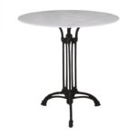 ΤΡΑΠΕΖΙ Sintered Stone-Μαντέμι Τρίνυχο, Επιφάνεια 11mm Απόχρωση White Marble Φ70  H73,5cm