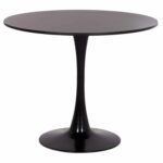 ΤΡΑΠΕΖΙ ΣΤΡΟΓΓΥΛΟ BROLIN HM18141.02 MDF TOP-ΒΑΣΗ ΜΕΤΑΛΛΙΚΗ--ΜΑΥΡΟ Φ90x73Υεκ - Image 4